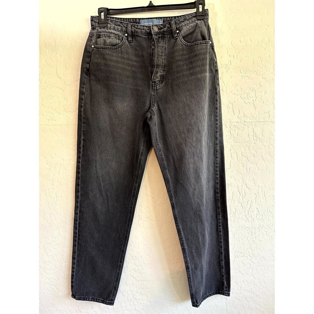 Indigo Rising High Rise Button Fly Straight‎ Jeans Women's Size 11/12 Black